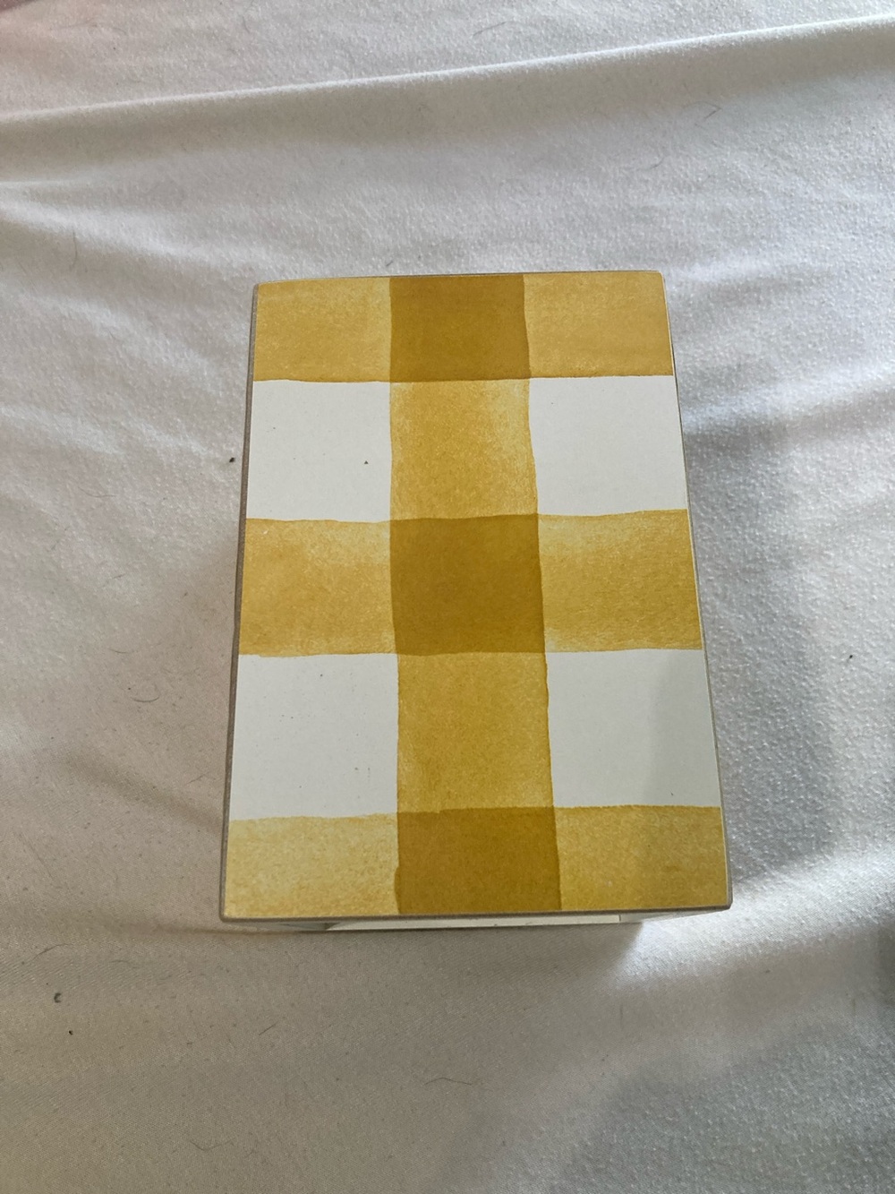 Yellow Check Pattern Decorative Box - Home Accents Decor